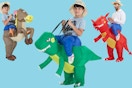 people in inflatable costumes