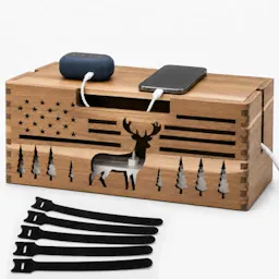 Acacia Wood Cable Management Box