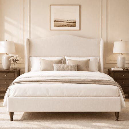 Queen Upholstered Platform Bed Frame