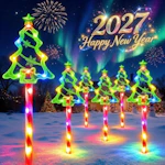 Christmas Candy Cane Stake Lights 6-Pack