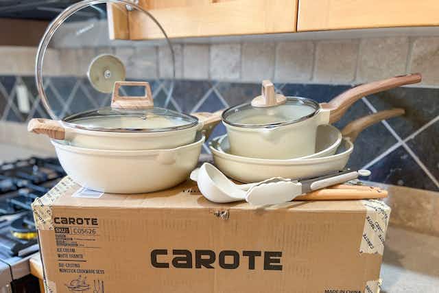 Carote 11-Piece Pots and Pans Set, Just $60 on Amazon (Prime Day Price) card image