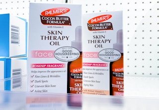 bottles of palmer's skin therapy face oil with retinol and vitamin c