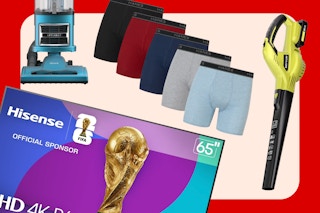 Shark Vacuum, Hane's men's boxers, Hisense 65" TV and leaf blower