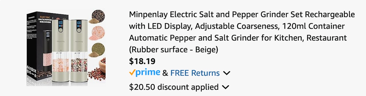 salt and pepper Amazon receipt