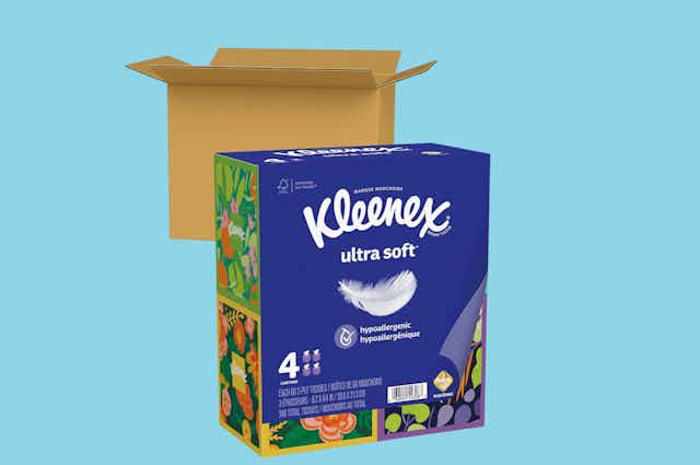 Kleenex Ultra Soft Tissues 4-Pack, as Low as $5.26 on Amazon card image