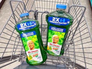 two mr. clean cleaners in walgreens cart