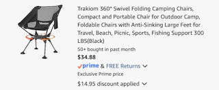 camping chair Amazon receipt