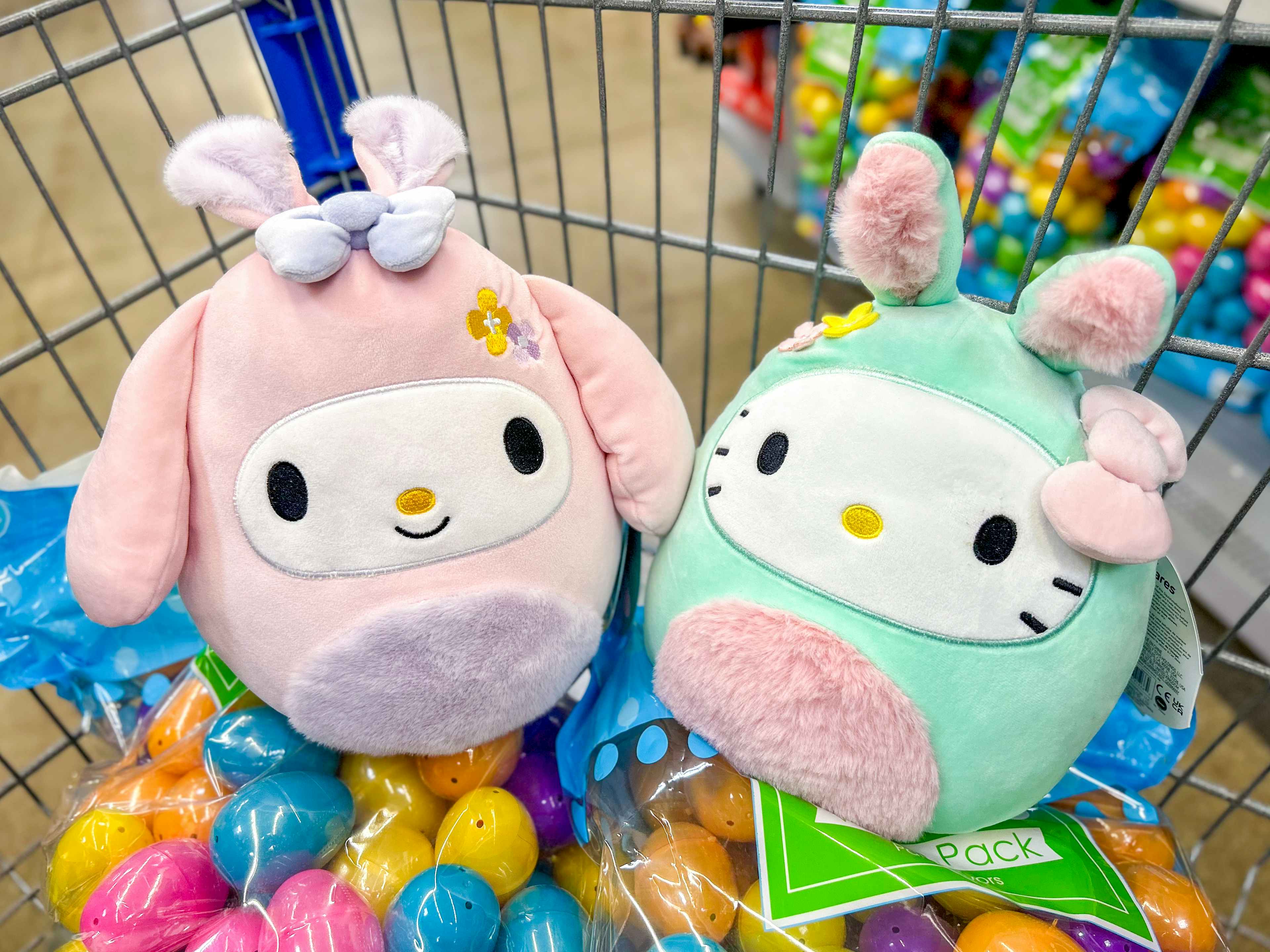 squishmallows hello kitty easter plush on eggs in walmart cart