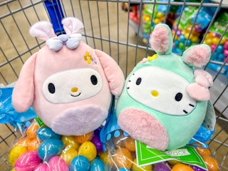 squishmallows hello kitty easter plush on eggs in walmart cart