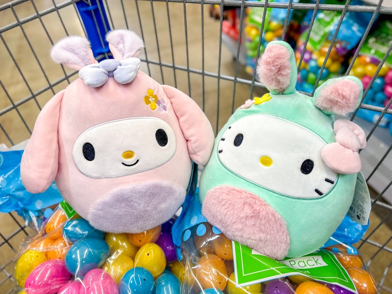 squishmallows hello kitty easter plush on eggs in walmart cart