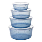 Stackable Plastic Bowls with Lids Set