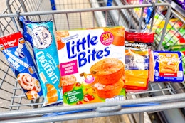 meijer groceries in a cart