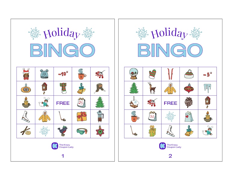 Holiday Bingo Printables Winter-Themed Set