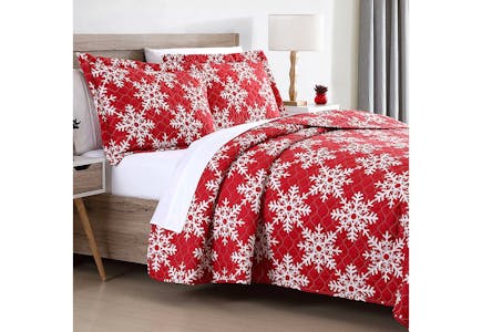 Red and White Snowflakes