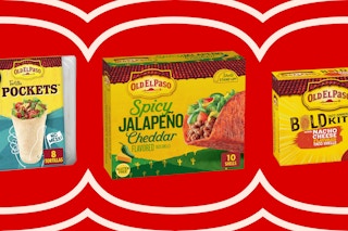 old el paso taco and tortillas on a grid