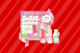 glow recipe set on a christmas background