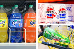 collage with pepsi, mtn dew, fanta