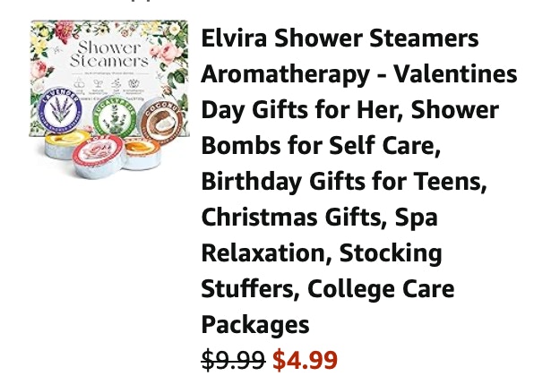 shower steamers Amazon receipt