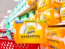 bounty paper towels 6-pack sitting on top of a target cart