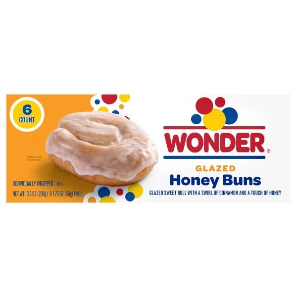 2 Wonder Glazed Honey Buns Packs