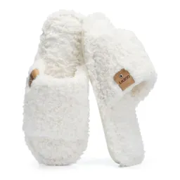 Women's Fuzzy Open Toe Slippers