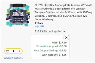 creatine Amazon receipt