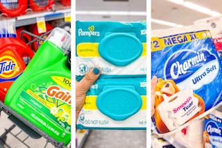 collage with pampers, gain, tide, and charmin products