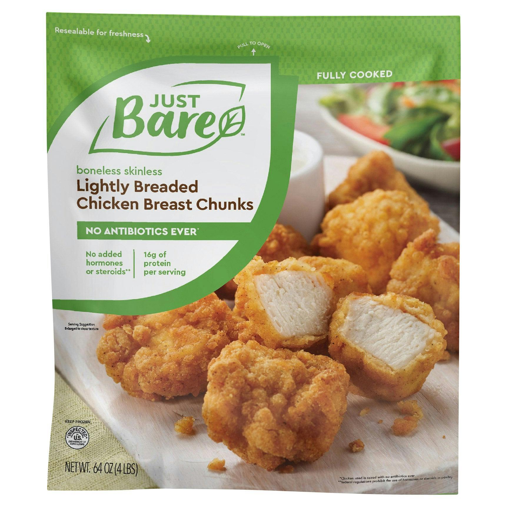 Just Bare Frozen Chicken Breast Chunks Bag