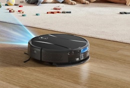 a robot vacuum on hardwood floors