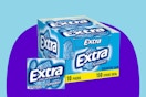 Extra Gum Peppermint Chewing Gum Bulk on a purple background.