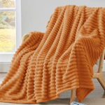 BEDELITE Ribbed Fleece Throw Blanket