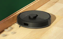 a robot vacuum and mop on hardwood floors