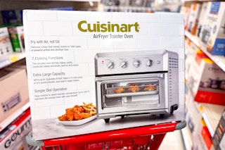 cuisinart air fryer toaster oven sitting on a target cart