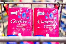 carefree liners in a cvs cart