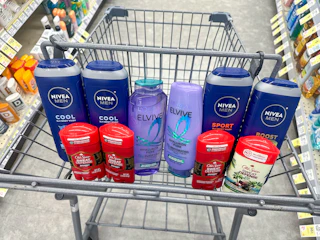 old spice nivea men l'oreal elvive in walgreens cart