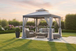 a gazebo outside 