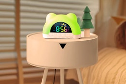 alarm clock on nightstand