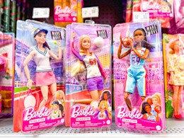 Three Barbie Sports Dolls at Walmart Store