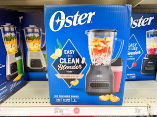 oster blender sitting on a target shelf