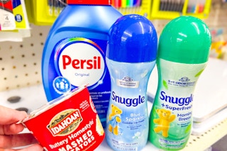 persil, snuggle, and idahoan on dollar general shelf