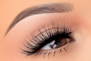 Baddie B false eyelash close up on eye of model