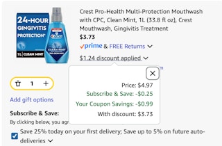 mouth wash Amazon receipt