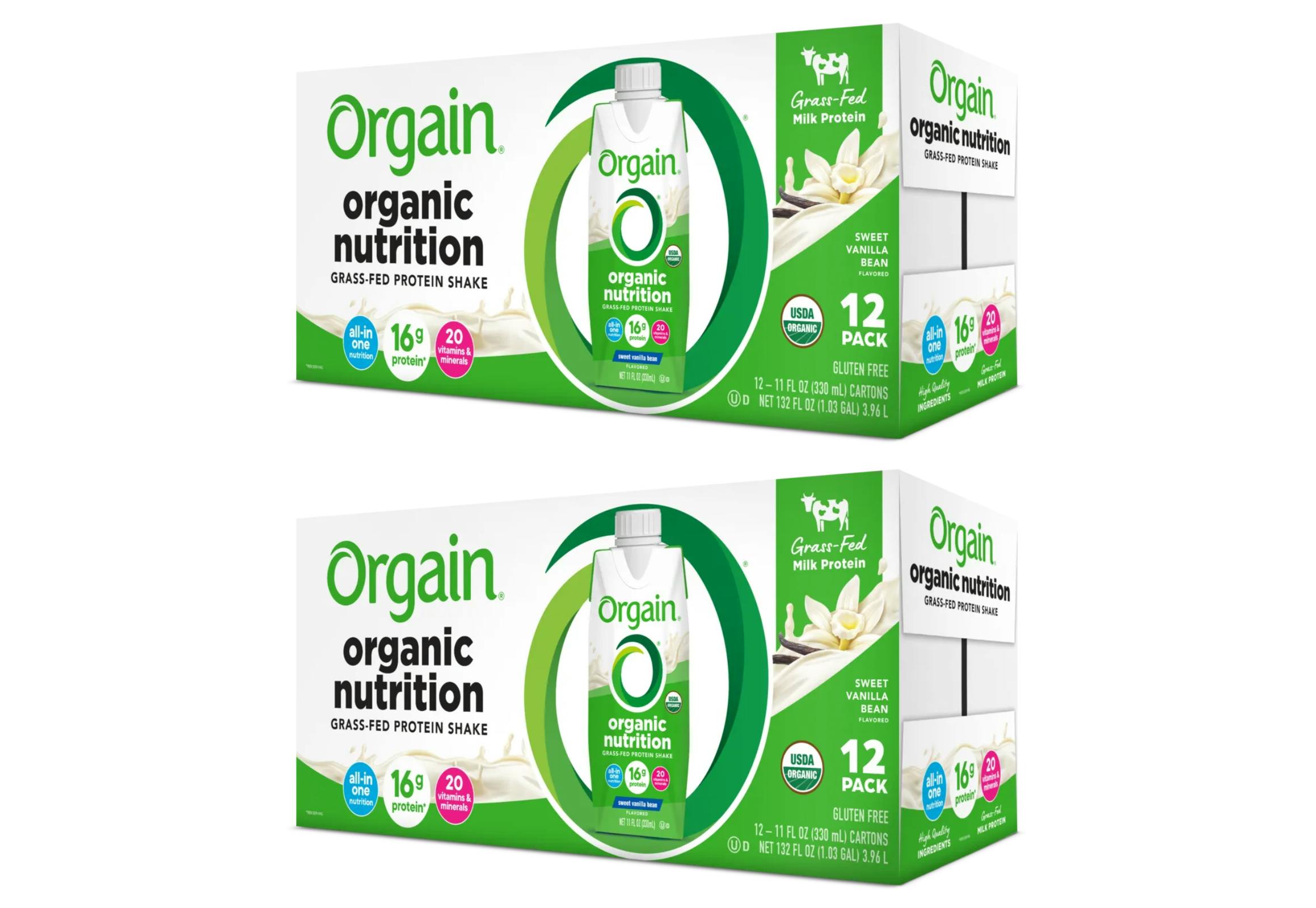 2 Orgain Nutrition Shake 12-Packs