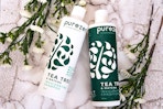 Lifestyle Purezero haircare with a marble background