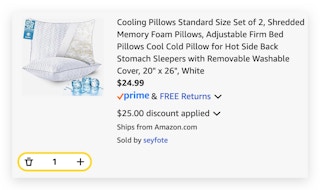 Cooling Pillows Standard Size Set of 2