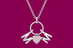 Stock image of a JeenMata "Mom" Pendant Necklace