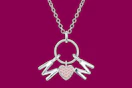 Stock image of a JeenMata "Mom" Pendant Necklace