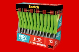 Get a 12-Pack of Scotch Kids Scissors for $9.72 on Amazon card image