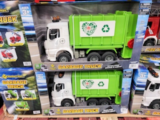 2 large garbage truck toys
