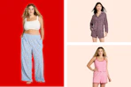 3 women's pajamas side by side at target